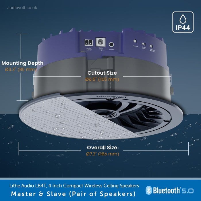 Lithe Audio LBT4 Master & Slave Pair Dimensions