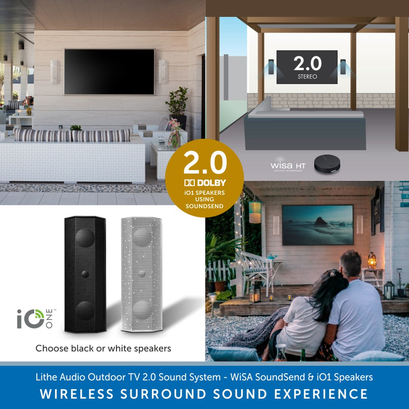 Lithe Audio Outdoor 2.0 Surround Sound System - WiSA SoundSend & iO1 Speakers