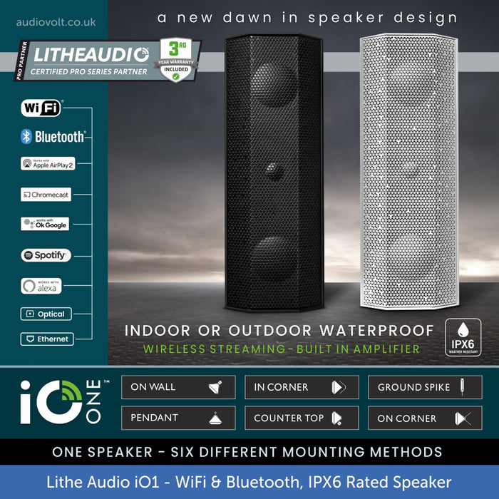 Waterproof Outdoor Speaker Alexa Enabled Lithe Audio IO1 Outdoor