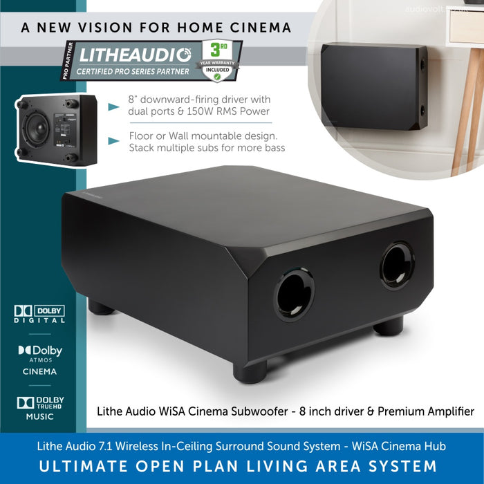Lithe Audio 7.1 Wireless In-Ceiling Surround Sound Cinema System with a WiSA Cinema Hub