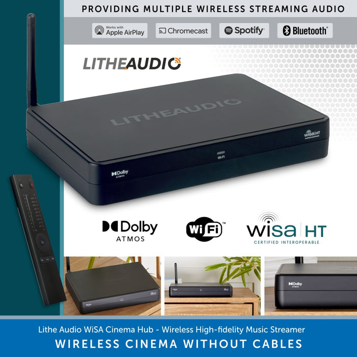 Lithe Audio 7.1 Wireless In-Ceiling Surround Sound Cinema System with a WiSA Cinema Hub