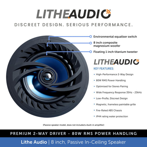 Lithe Audio 8 inch, Passive Ceiling Speaker