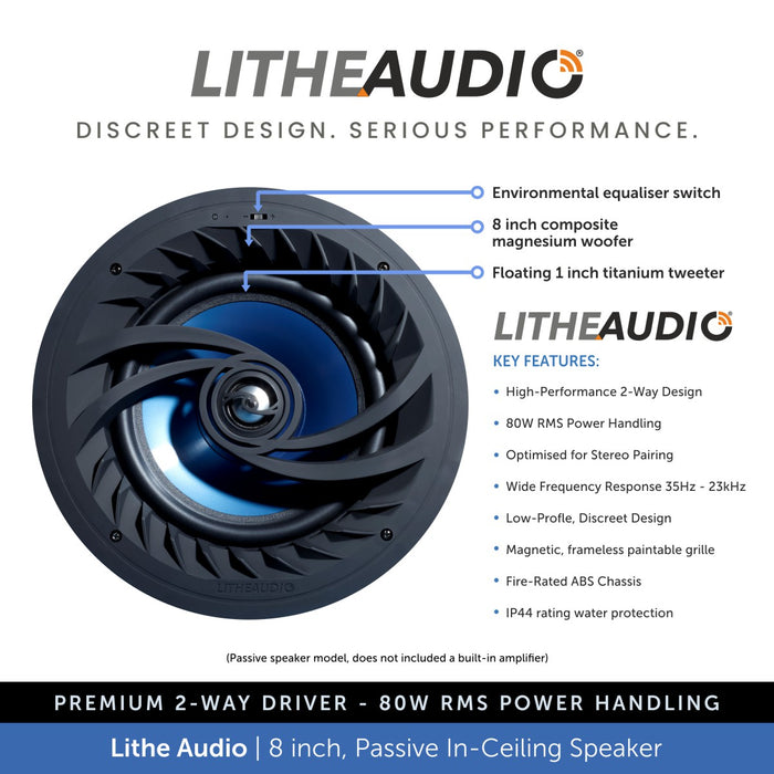Lithe Audio 8 inch, Passive Ceiling Speaker