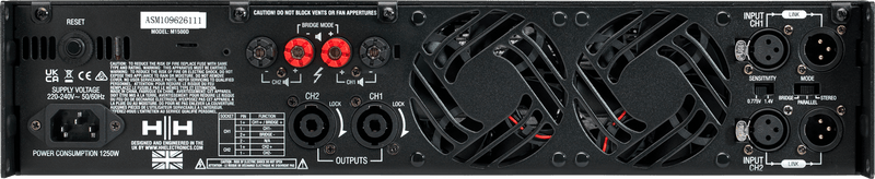 HH Electronics M-1500D 2 x 1500W Power Amplifier, 4/8 Ohms