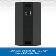 Martin Audio Blackline X15 - 15" 2-Way Passive PA Speaker, Black