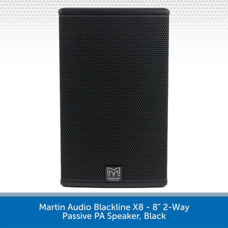Martin Audio Blackline X8 - 8" 2-Way Passive PA Speaker, Black