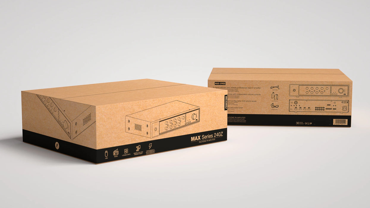 Fonestar MAX-240Z 4-Zone 240W Mixer Amplifier with FM & USB Media Player