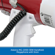Adastra MG-220D 30W Handheld Megaphone with Siren