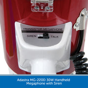 Adastra MG-220D 30W Handheld Megaphone with Siren