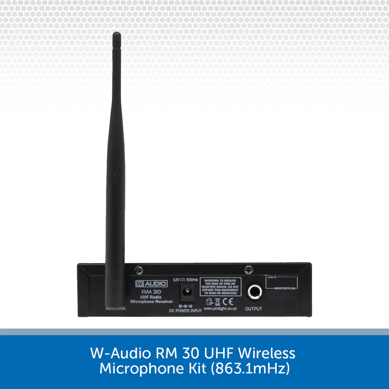 W-Audio RM 30 UHF Wireless Microphone Kit (863.1mHz)
