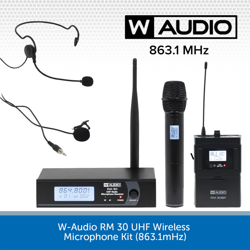 W-Audio RM 30 UHF Wireless Microphone Kit (863.1mHz)