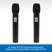 W-Audio RM 30T Wireless Handheld & Beltpack Mic System(863.1mHz/864.8mHz)