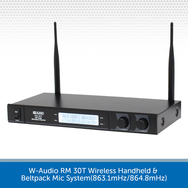W-Audio RM 30T Wireless Handheld & Beltpack Mic System(863.1mHz/864.8mHz)