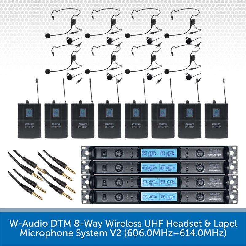Microphone Components Audio W-Audio DTM 8-Way Wireless Headset & Lapel Mic System | Audio Volt ...