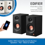 Edifier MR3 Active Bluetooth Monitor Speakers - Pair - Black or White