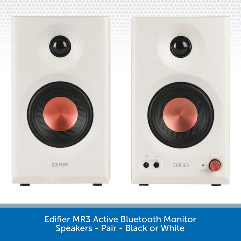 Edifier MR3 Active Bluetooth Monitor Speakers - Pair - Black or White