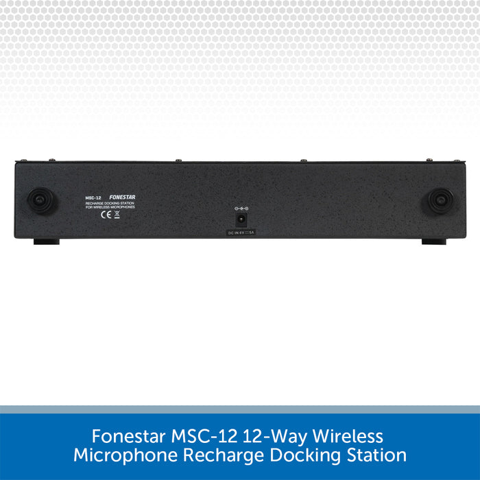 Fonestar MSC-12 12-way wireless microphone recharge docking station on a white background