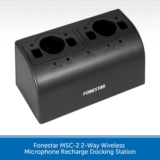 Fonestar MSC-2 2-way wireless microphone recharge docking station on a white background