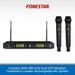 Fonestar MSH-895-631 Dual UHF Wireless Handheld & Lavalier Rechargeable Mic System on a white background