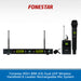 Fonestar MSH-898-631 Dual UHF Wireless Handheld & Lavalier Rechargeable Mic System on a white background