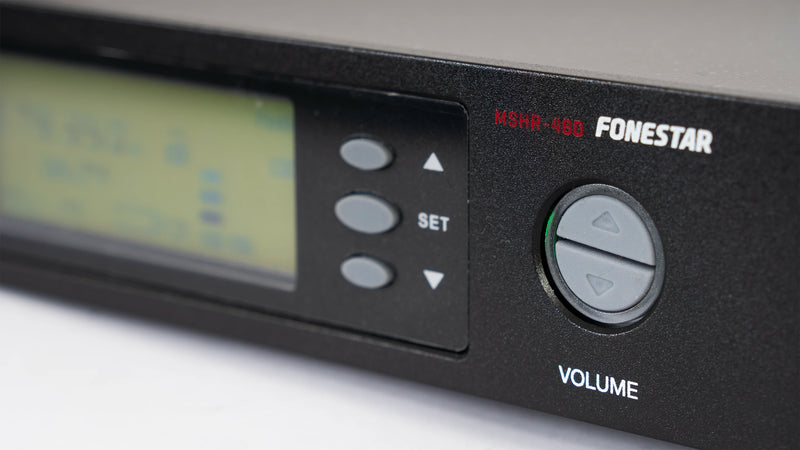 Fonestar MSH-892-631 Dual UHF Wireless Lavalier Mic System with Rechargeable Beltpacks (631-645 MHz)