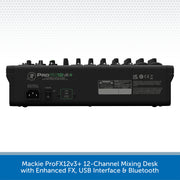 Mackie ProFX12v3+ 12-Channel Mixing Desk with Enhanced FX, USB Interface & Bluetooth