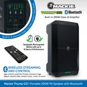 Mackie Thump GO, Portable Battery-Powered 200W PA Speaker with Bluetooth Built-in