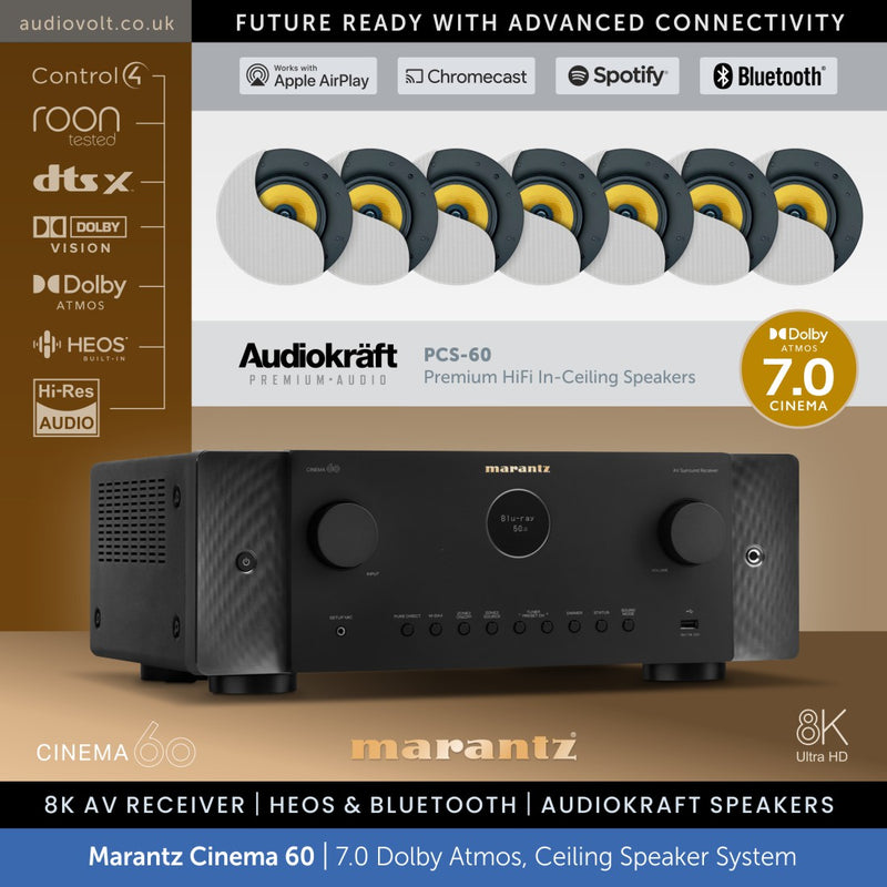 Marantz Cinema 60 - 7.0 Dolby Atmos Ceiling Speaker System – 8K AV