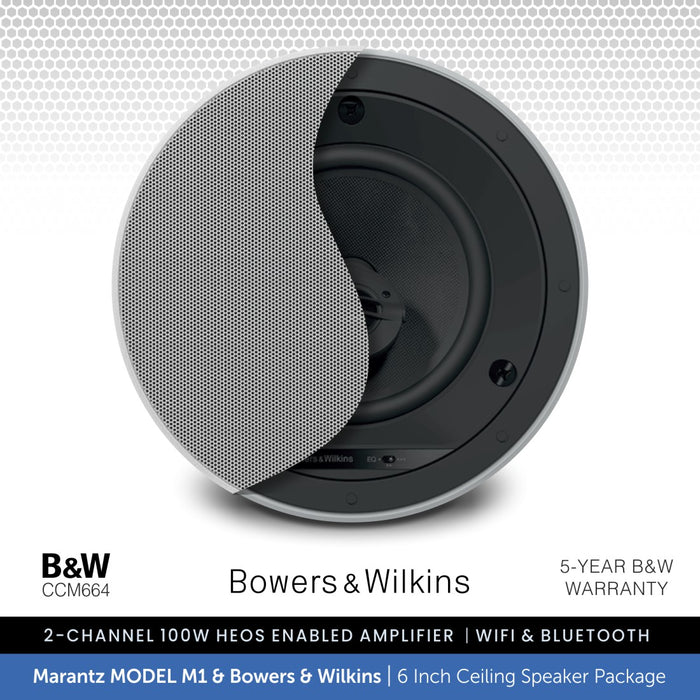Marantz MODEL M1 & 2 x Bowers & Wilkins CCM664 6" Ceiling Speaker Package