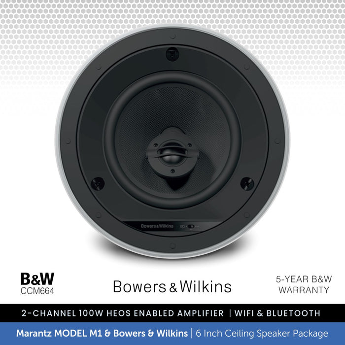 Marantz MODEL M1 & 2 x Bowers & Wilkins CCM664 6" Ceiling Speaker Package