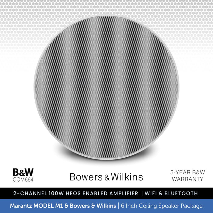 Marantz MODEL M1 & 2 x Bowers & Wilkins CCM664 6" Ceiling Speaker Package