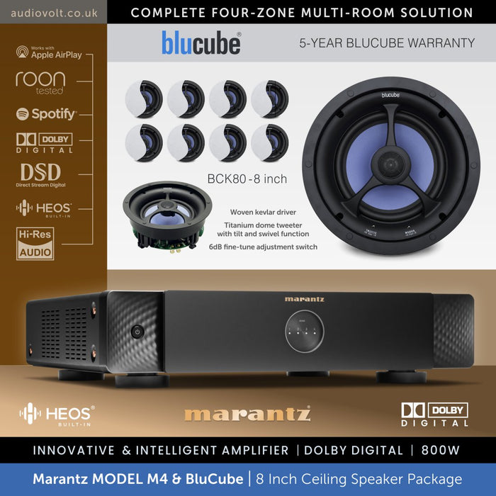 Marantz MODEL M4 & 8 x BluCube BCK80 8" Ceiling Speaker Package