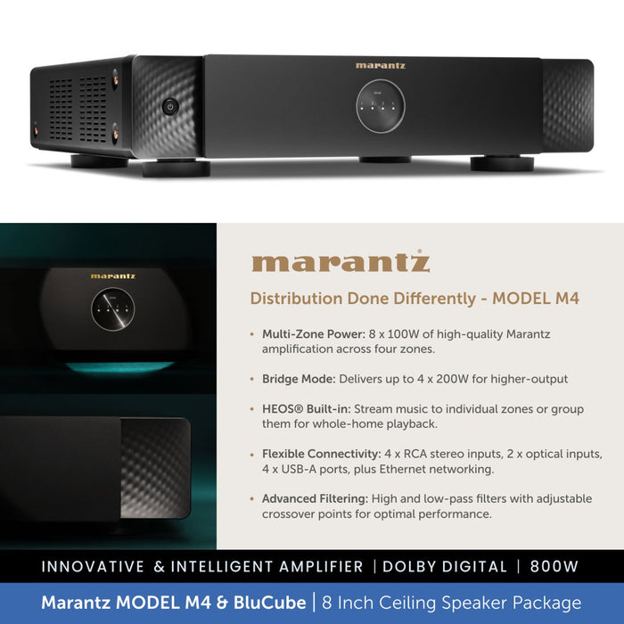 Marantz MODEL M4 & 8 x BluCube BCK80 8" Ceiling Speaker Package