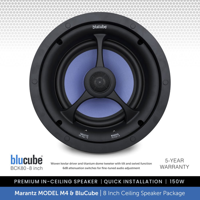 Marantz MODEL M4 & 8 x BluCube BCK80 8" Ceiling Speaker Package