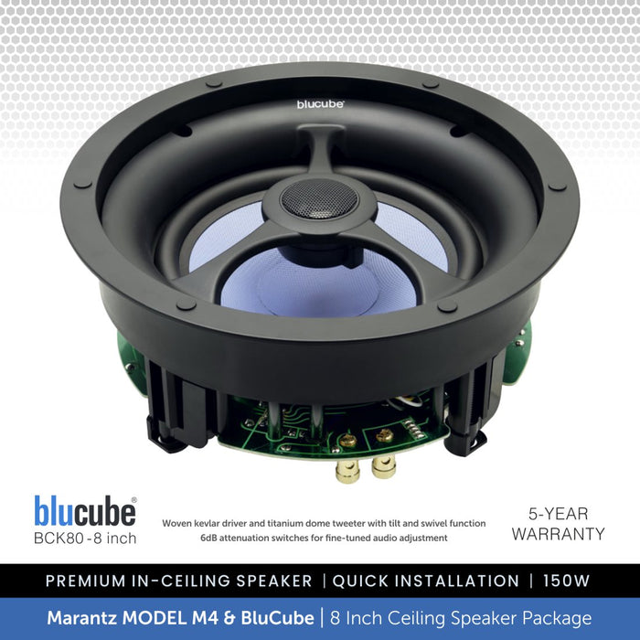 Marantz MODEL M4 & 8 x BluCube BCK80 8" Ceiling Speaker Package