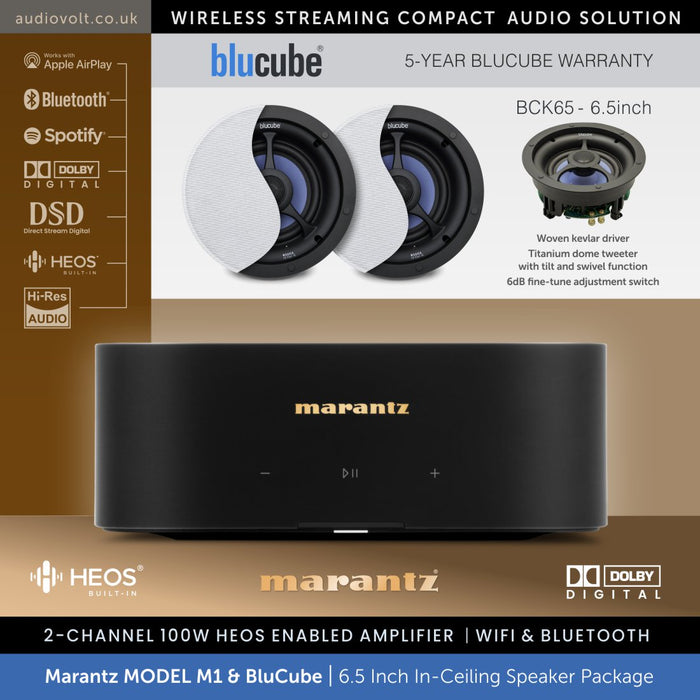 Marantz MODEL M1 & 2 x BluCube BCK65 6.5" Ceiling Speaker Package