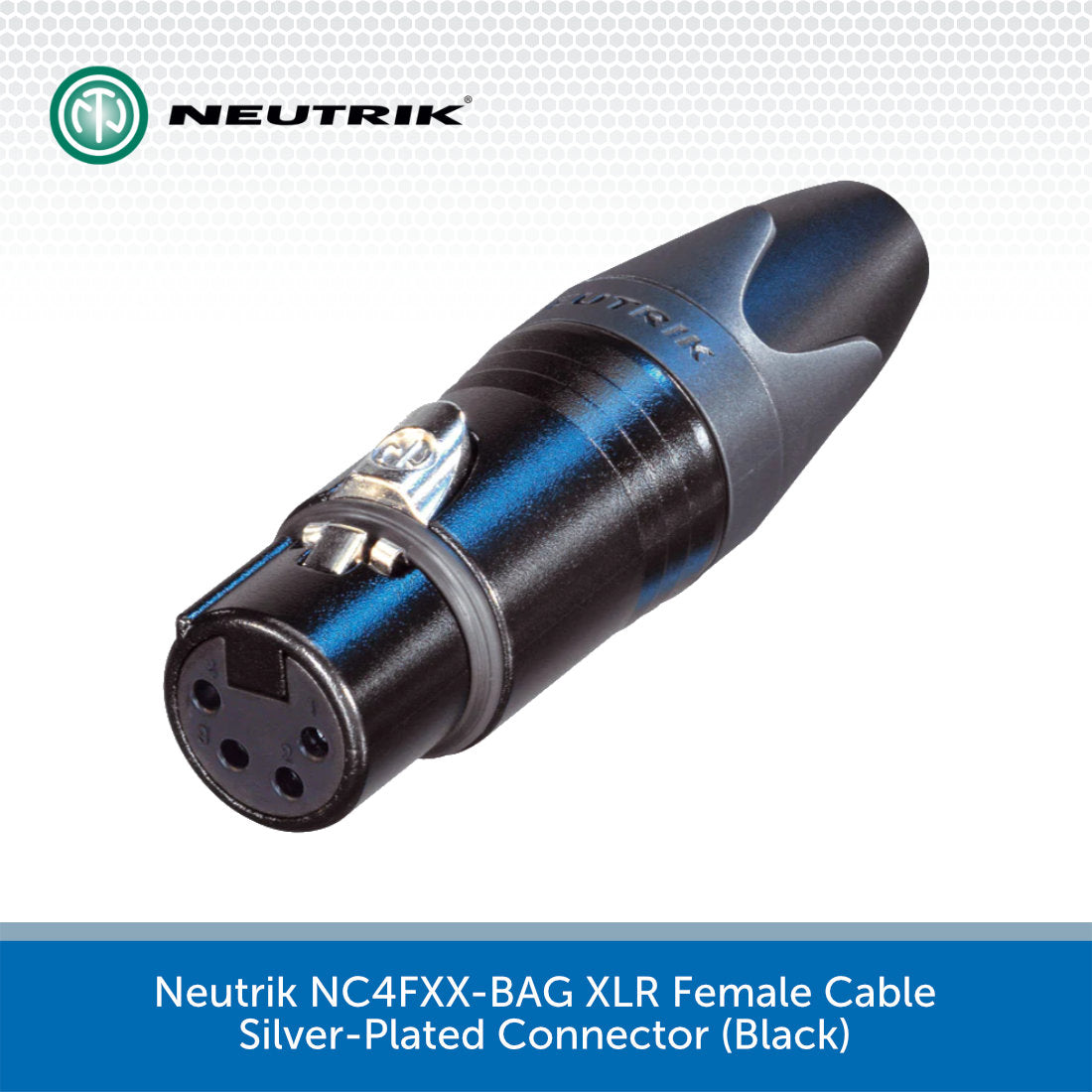 Neutrik NC4FXX-BAG XLR Female Silver Connector (Black) | Audio Volt ...