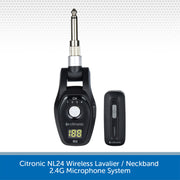 Citronic NL24 wireless lavalier and neckband microphone system on a white background