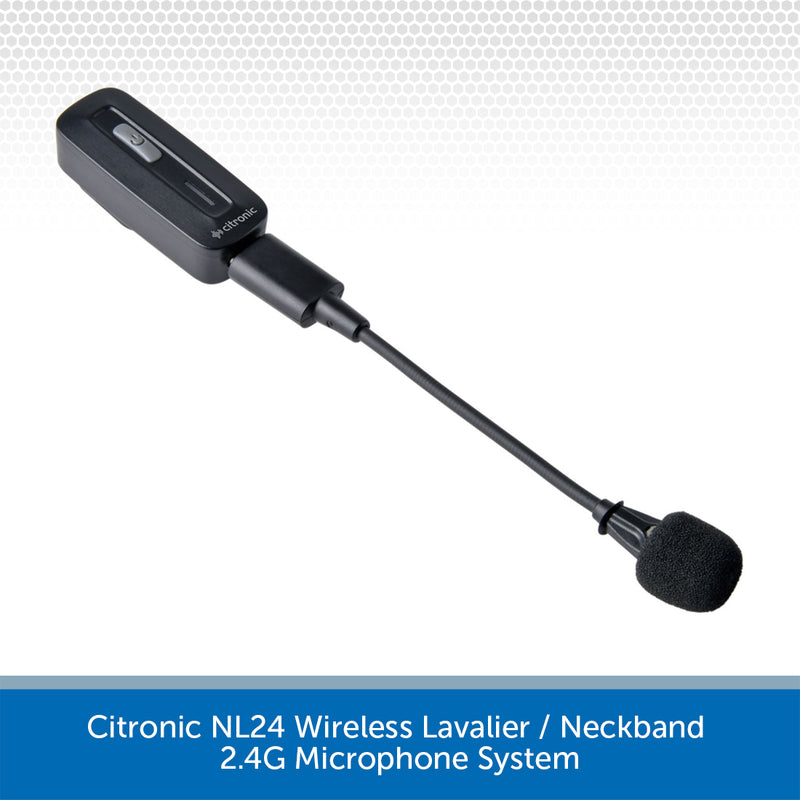 Citronic NL24 Wireless Lavalier/Neckband 2.4G Microphone System on a white background