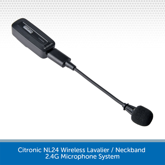 Citronic NL24 Wireless Lavalier/Neckband 2.4G Microphone System on a white background