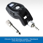 Citronic NL24 Wireless Lavalier/Neckband 2.4G Microphone System on a white background