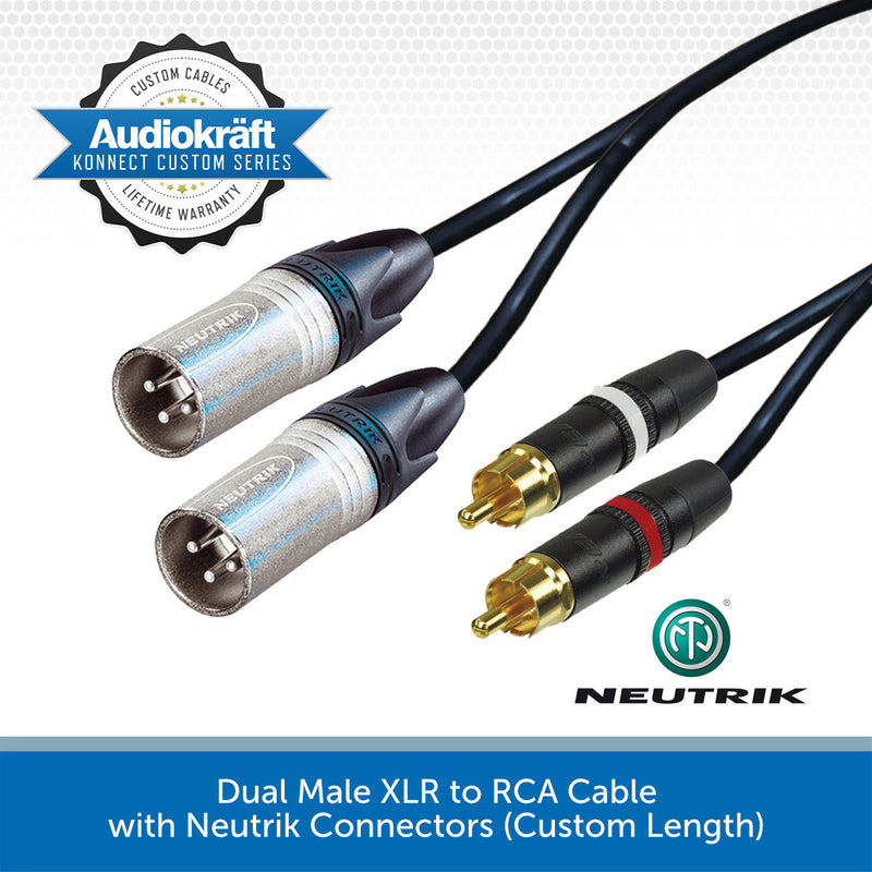 AudioKraft Konnect Custom Series | Premium Twin Male XLR - RCA Cable