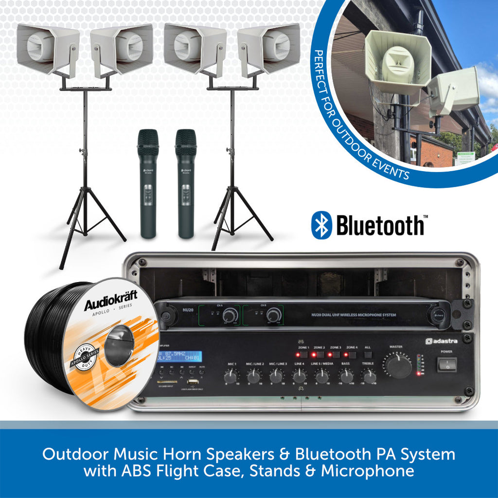 Outdoor Music Horn Speaker PA System with ABS Case Mic Audio Volt
