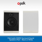 Polk Audio OWM3 Surround Sound Speakers (Pair) - Black or White