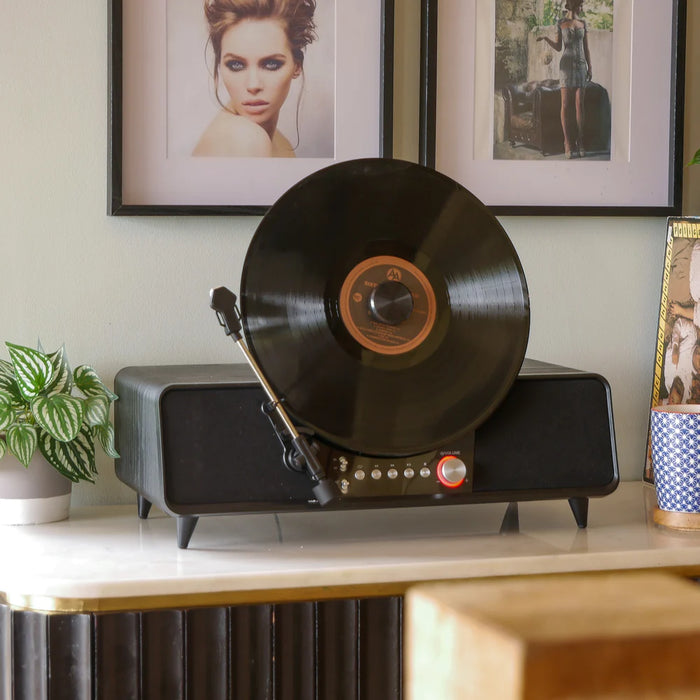 Steepletone Shoreditch Vertical Automatic Record Player with Built-In Speakers & Bluetooth