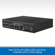 Inter-M PA-212 120W 100V Line Mixer Amplifier with 5-Zone Paging