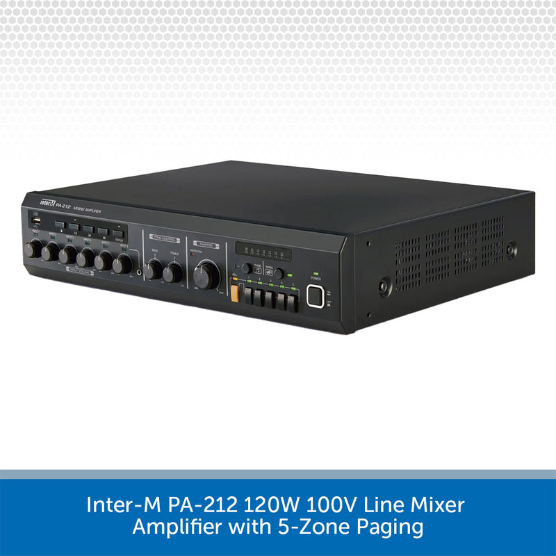 Inter-M PA-224 240W 100V Line Mixer Amplifier with 5-Zone Paging