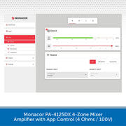 Monacor PA-4125DX 4-Zone Mixer Amplifier Web app 02