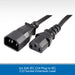 1m 10A IEC C14 Plug to IEC C13 Socket Extension Lead