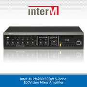 Inter-M PM260 600W 5-Zone 100V Line Mixer Amplifier